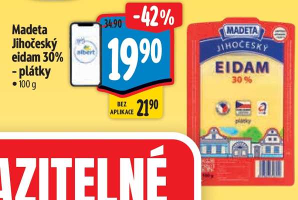 Madeta Jihočeský eidam 30 plátky