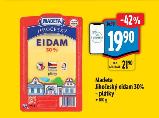 Madeta Jihočeský eidam 30 plátky