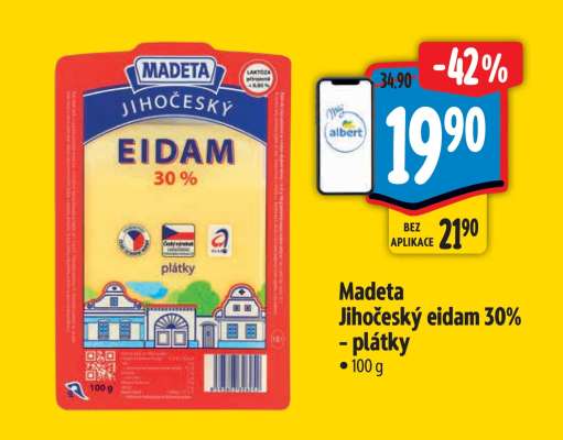 Madeta Jihočeský eidam 30 plátky