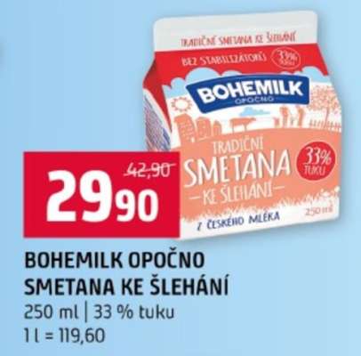 BOHEMILK OPOČNO Smetana ke šlehání