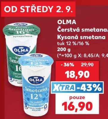 OLMA Čerstvá smetana/kysaná smetana