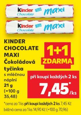 KINDER CHOCOLATE MAXI Čokoládová tyčinka