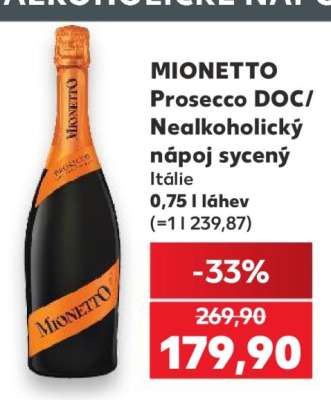 MIONETTO Prosecco DOC/Nealkoholický nápoj sycený