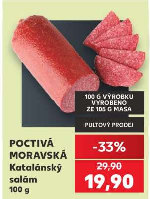 POCTIVÁ MORAVSKÁ Katalánský salám 100 g