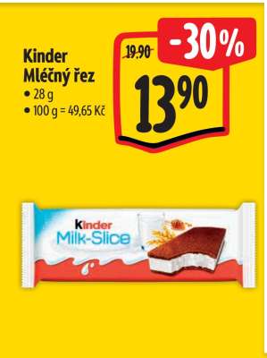 Kinder mléčný řez