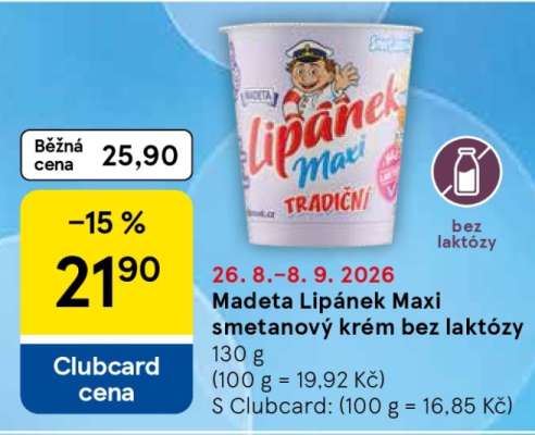 Madeta Lipánek Maxi smetanový krém bez laktózy