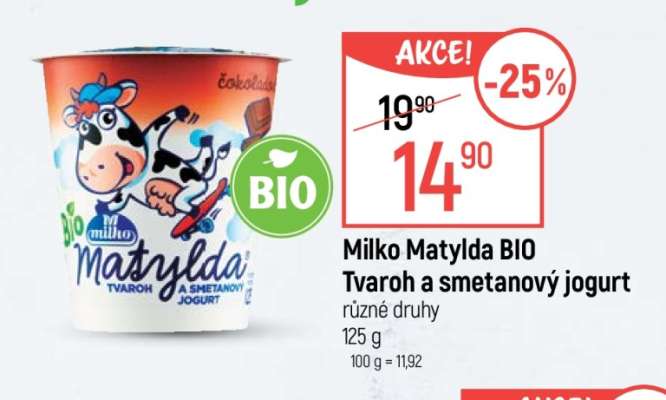 Milko Matylda BIO Tvaroh a smetanový jogurt