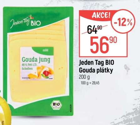 Jeden Tag BIO Gouda plátky