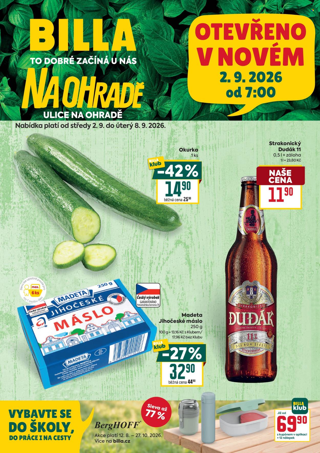 Leták BILLA - 2.9.2026 - 8.9.2026. Strana 1