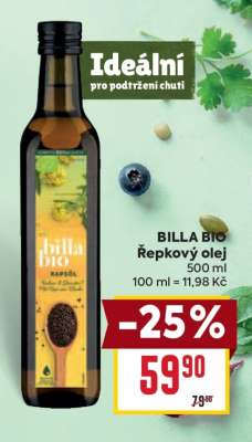 BILLA BIO Řepkový olej