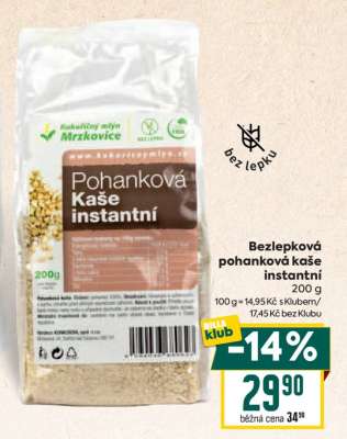 Bezlepková pohanková kaše instantní