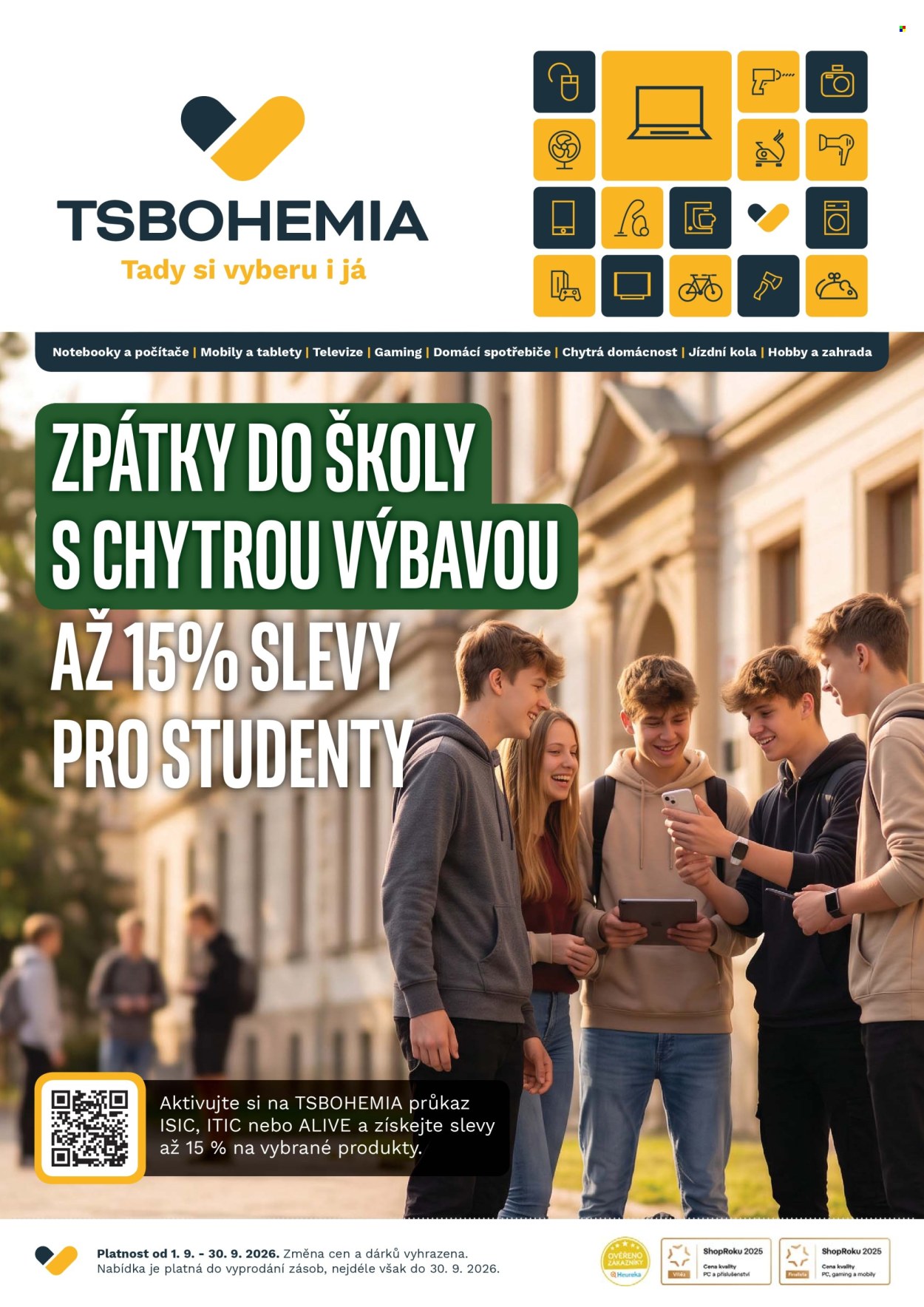 Leták T.S. BOHEMIA - 1.9.2026 - 30.9.2026. Strana 1