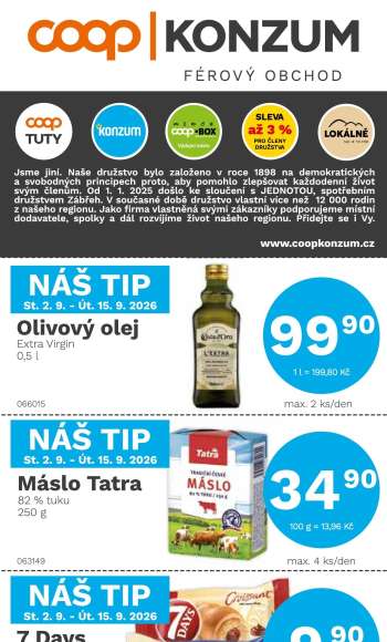 Leták Konzum - 2.9.2026 - 15.9.2026.