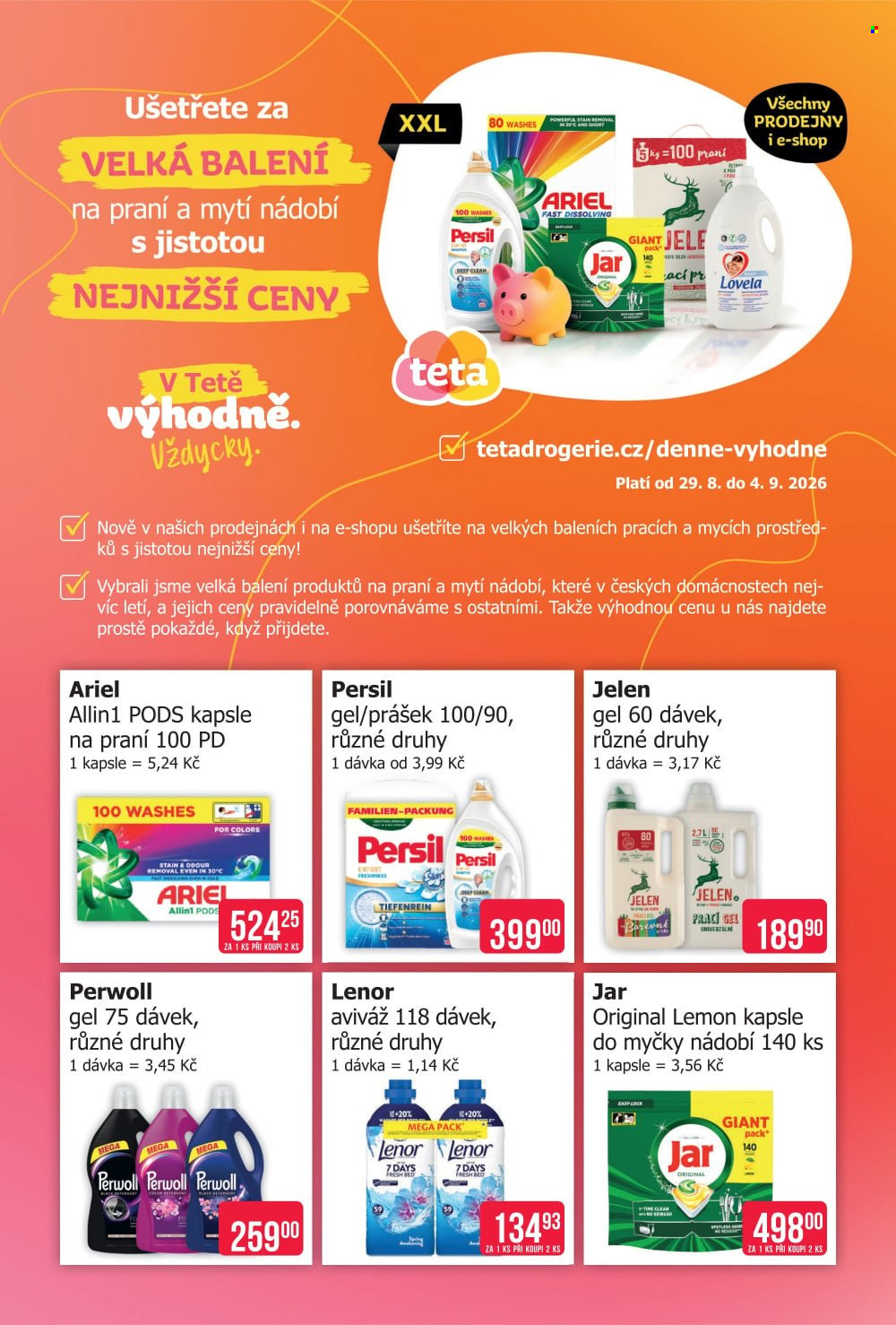 Leták Teta drogerie - 29.8.2026 - 4.9.2026. Strana 1