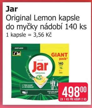 Jar Original Lemon kapsle do myčky nádobí 140 ks