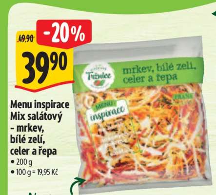 Menu inspirace Mix salátový - mrkev, bílé zelí, celer a řepa