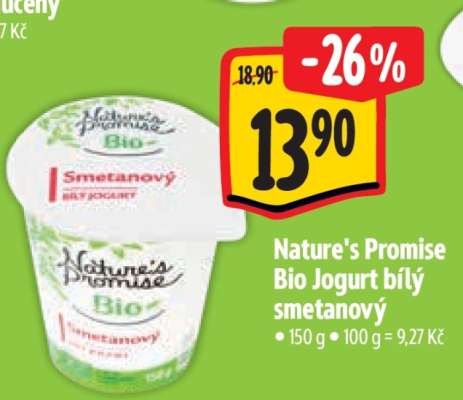 Nature’s Promise Bio Jogurt bílý smetanový
