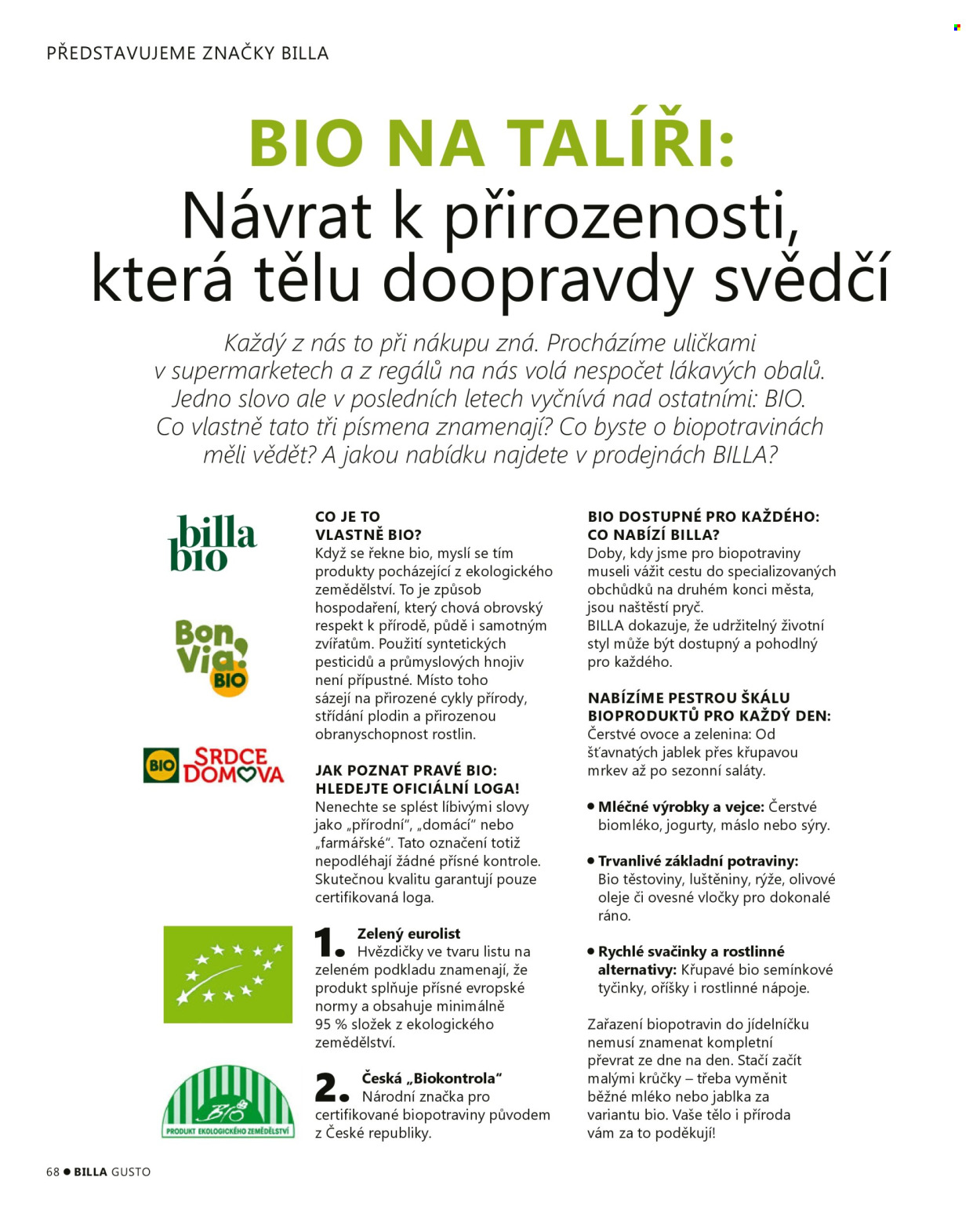 Leták BILLA. Strana 68