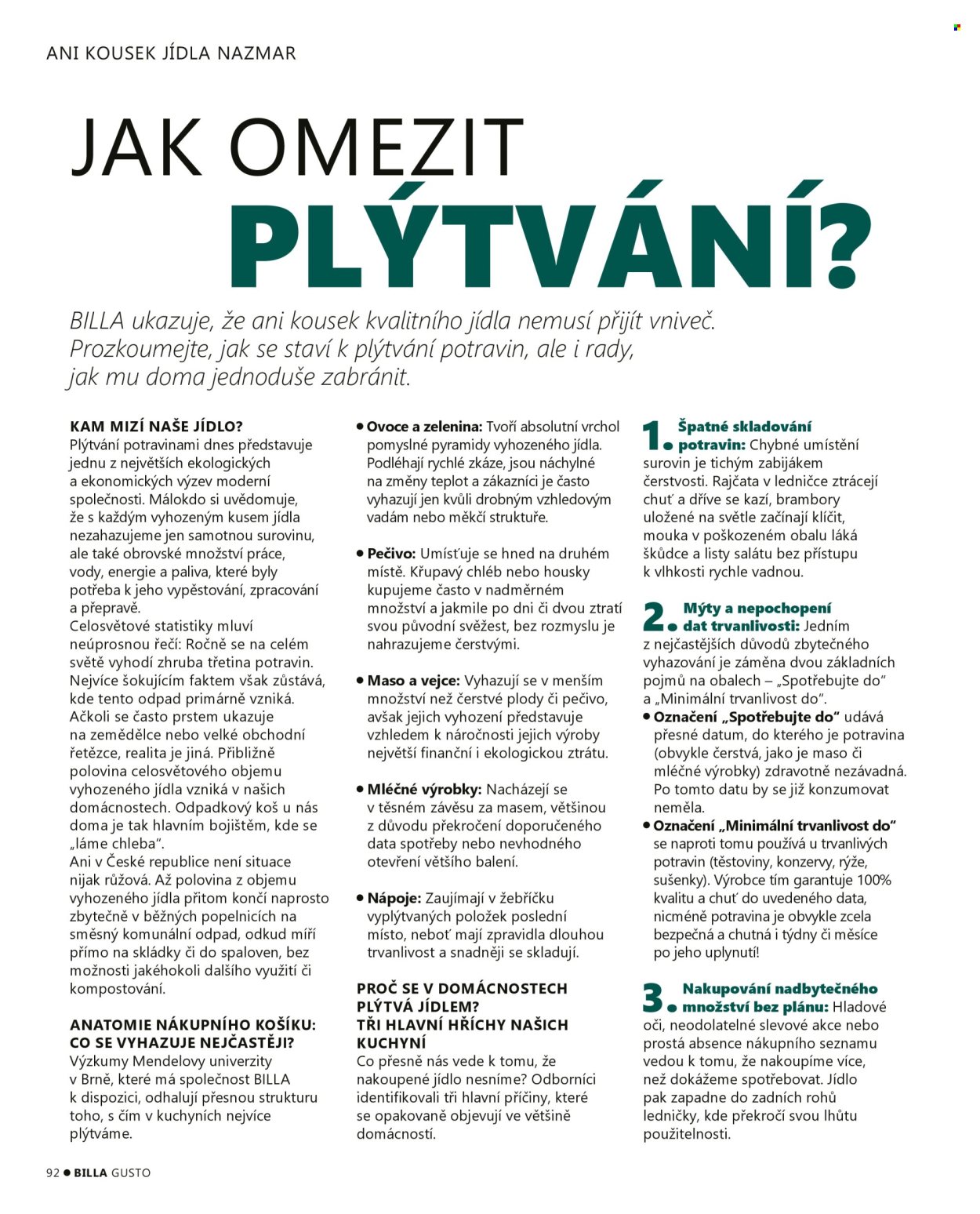 Leták BILLA. Strana 92
