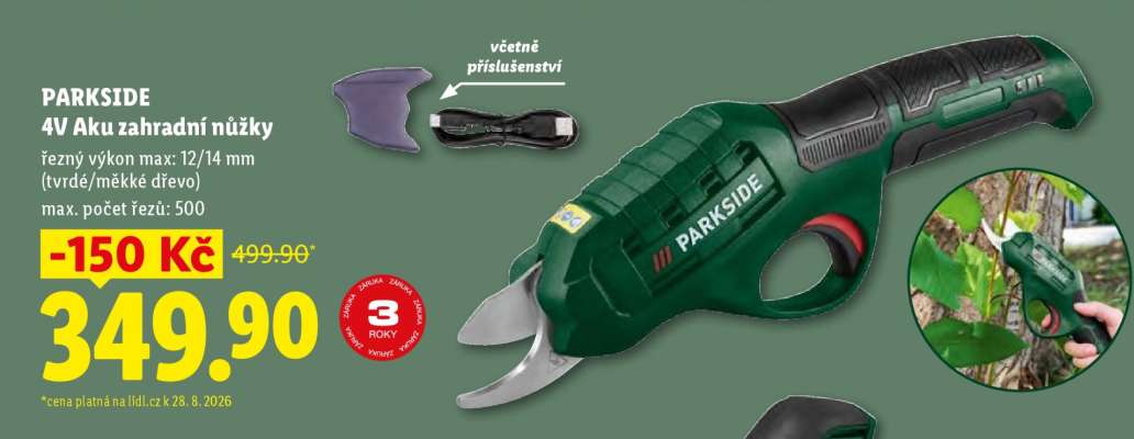 PARKSIDE 4V Aku zahradní nůžky