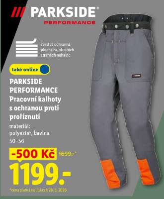 PARKSIDE PERFORMANCE Pracovní kalhoty s ochranou proti proříznutí