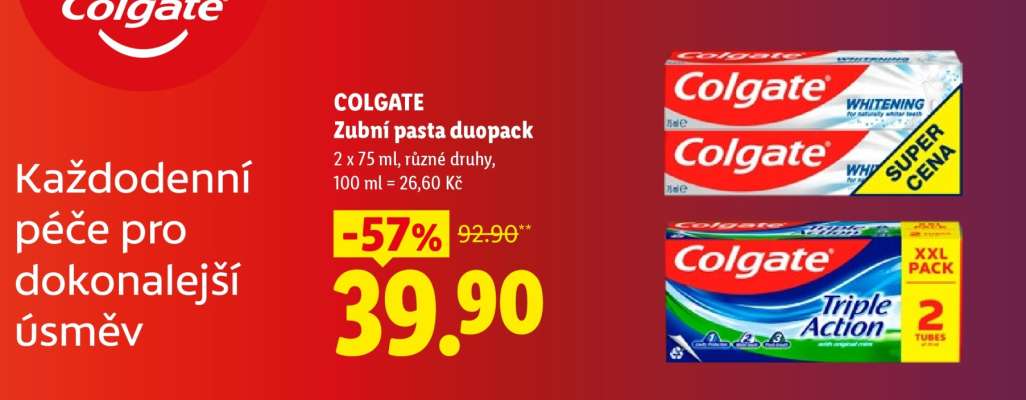 COLGATE ZUBNÍ PASTA DUOPACK