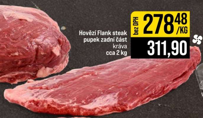 Hovězí Flank steak pupek zadní část kráva cca 2 kg