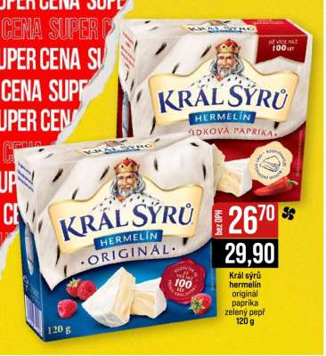 Král sýrů hermelín originál paprika zelený pepř
