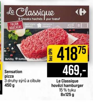 Le Classique hovězí hamburger