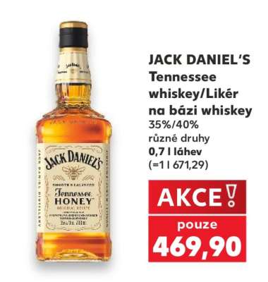 JACK DANIEL‘S Tennessee whiskey/Likér na bázi whiskey