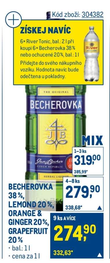 BECHEROVKA 38 %, LEMOND 20 %, ORANGE & GINGER 20 %, GRAPEFRUIT 20 %
