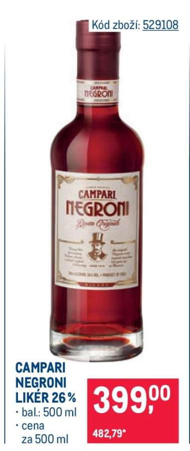 CAMPARI NEGRONI LIKÉR 26 %