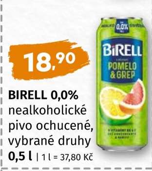 BIRELL 0,0% nealkoholické pivo ochucené, vybrané druhy