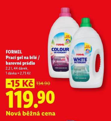 FORMIL Prací gel na bílé / barevné prádlo