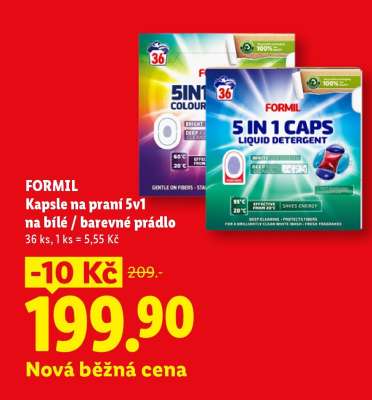 FORMIL Kapsle na praní 5v1 na bílé / barevné prádlo