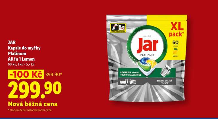 JAR Kapsle do myčky Platinum All in 1 Lemon