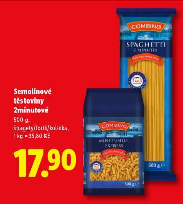 Semolinové těstoviny 2minutové