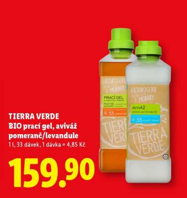 TIERRA VERDE BIO prací gel, aviváž pomeranč/levandule