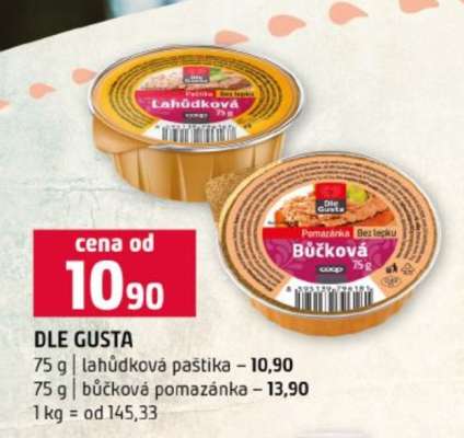 DLE GUSTA - lahůdková paštika