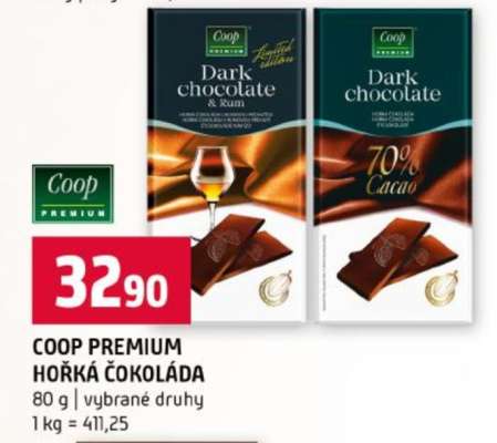 COOP PREMIUM HOŘKÁ ČOKOLÁDA