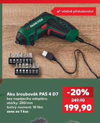Aku šroubovák PAS 4 D7