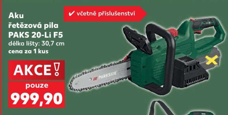 Aku řetězová pila PAKS 20-Li F5