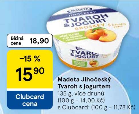 Madeta Jihočeský tvaroh s jogurtem