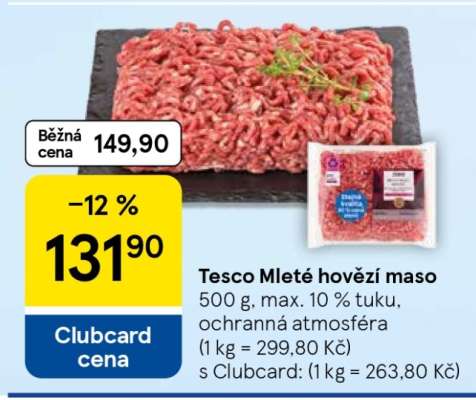 Tesco Mleté hovězí maso