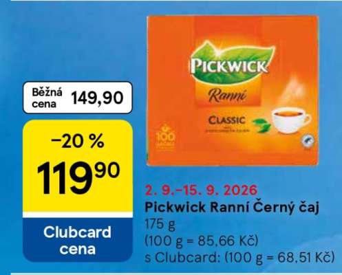 Pickwick Ranní, černý čaj