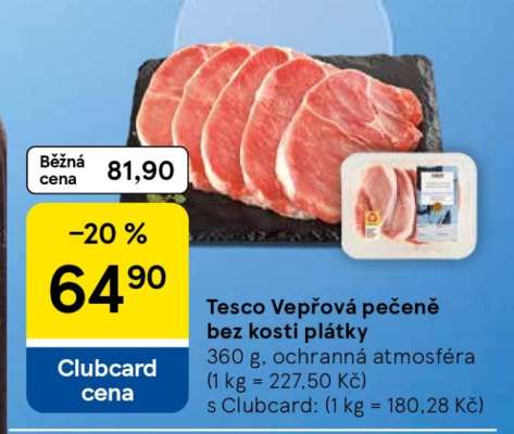Tesco Vepřová pečeně bez kosti plátky