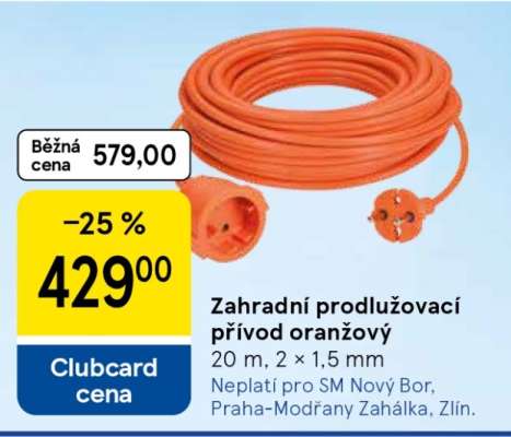 Zahradní prodlužovací přívod oranžový