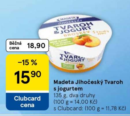 Madeta Jihočeský tvaroh s jogurtem