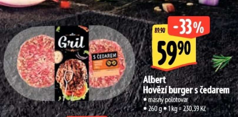 Albert Hovězí burger s čedarem