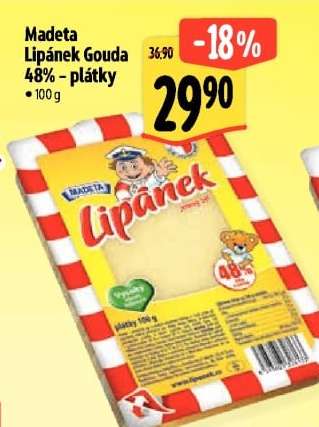Madeta Lipánek Gouda 48% - plátky